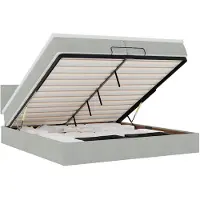 vidaXL Ottoman bed met matrassen en LED's 200x200cm fluweel lichtgrijs