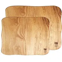 Aida Raw Snijplanken Pak Van 2 - Snijplanken Teak Wood - 14755