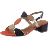 Bonprix Sandaal navy / lichtbruin / koraal / zilver