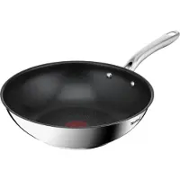 Tefal wokpan inductie 28cm titanium antiaanbaklaag RVS.