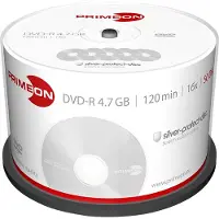 Primeon 2761204 DVD-R disc 4.7 GB 50 stuk(s) Spindel Mat zilver oppervlak