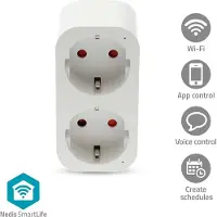 Nedis Smart plug | inclusief energiemeter | Max. 3680W | WiFi (Tuya) | IP20 | Wit (NL)