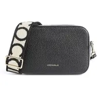 Coccinelle Schoudertas 'Tebe Mini Bag Grained Leather 19x13x6 cm' zwart