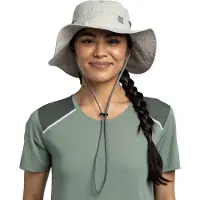 Buff - Wandel- en bergsportkleding - Explore Booney Hat Solid Light Grey voor Heren van Gerecycled Polyester - Maat S/M - Grijs