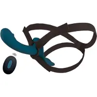You2Toys - strap-on vibrator set - zwart/blauw