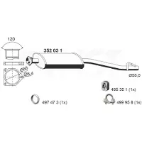 ERNST 352031 Uitlaat middendemper