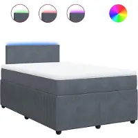 vidaXL Boxspring met matras fluweel donkergrijs 120x200 cm
