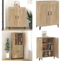 vidaXL Dressoir 69,5x34x90 cm bewerkt hout sonoma eikenkleurig - Dressoir - Dressoirs - Kast - Wandkast