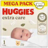 Huggies Extra Care Size 1 Diapers 160 Units Transparant