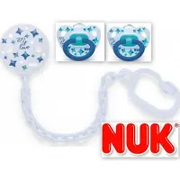 Nuk Classic | My Love | set : siliconen fopspenen 2st. + fopspeenclip 1 st | blauw | 6-18 maanden