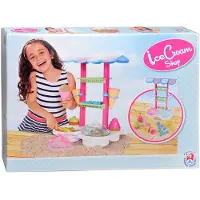 Others Zandbak IJskraam - Zandijsjes set - 4 hoorntjes 2 bakjes 1 lepel 2 zandvormen 4 lepeltjes