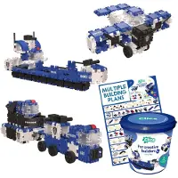 Clics Toys Set bouwstenen voor politievoertuigen 8 in 1