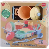 Play speelgoed wasrek met keukenaccessoires - 23-delige set servies.