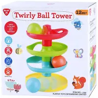 Playgo Play ballentoren speelgoed - kleurrijke Twirly Ball Tower 7-delig.