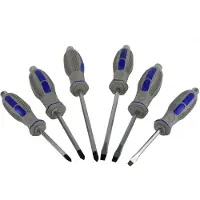 GEKO Schlagschrauber-Satz, 6-tlg., 3x flach und 3 Kreuzschlitz, CrV