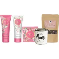 Maja Cadeauset Rose Love & Thee Mama - Love Rose Soap 100g - Love Rose Body Lotion 200ml - Love Rose Shower Gel 200ml - ARELO Lieve Thee zakje