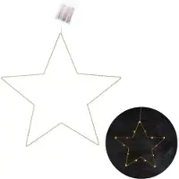 Cheqo Kerstverlichting Ster - Kerstdecoratie - Kerstversiering - Kerstlampjes - Kerstster - 25 LEDs - Warm Wit - 45cm