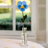 Sjaal met Verhaal Bloem Wolvilt - Viooltje Lichtblauw - Handmade-Fairtrade - Homedeco - 30cm