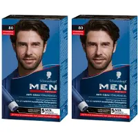 Schwarzkopf 2 stuks Men Perfect 80 - Zwart-Bruin - haarkleuring - gel - haarverf mannen - just for men - grijs dekkend in 10 minuten