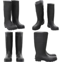 vidaXL - Regenlaarzen - maat - 45 - PVC - zwart