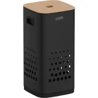 Luzzo rvs wasmand 50 liter met bamboo deksel