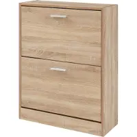 En.casa Schoenenkast Sykkylven 2 kleppen sonoma eiken 81x63x24 cm []