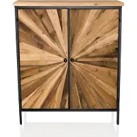 Hjh LIVING Ladekast SANTJAGO BLACK SUN XL 80 x 34,5 x 94 cm 2 deuren massief dennenhout