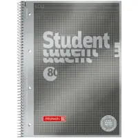 Brunnen Premium Navulling collegeblok A4 Geruit Spiraalbinding 160 Pagina's 80 Vellen