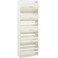 En.casa Schoenenkast Sykkylven 5 kleppen wit 169x60x24 cm []