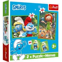 Trefl Smurfen puzzel en memory spel - 2in1 kinderspel karton.