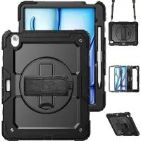 Just in Case Cover Full Body Shockproof Apple Ipad Air 13 2025 / 2024 Zwart