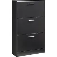 En.casa Schoenenkast Sykkylven 3 kleppen zwart 103x60x24 cm []
