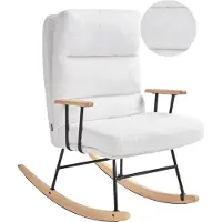 Beliani ESKELIN - Schommelstoel - Off-white - Bouclé