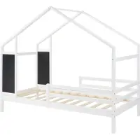 En.casa Kinderbed Lorenskog houten huisbed met valbescherming 200x90 cm wit []
