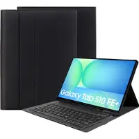 Just in Case tablet Hoes met Toetsenbord geschikt voor Samsung Galaxy Tab S10 FE Plus - QWERTY Bluetooth Keyboard Case - Zwart