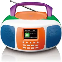 Lenco SCD-861KIDS - Draagbare DAB+/FM radio met Bluetooth, CD-speler en groot LCD kleurendisplay - Vrolijke kleuren voor kinderen