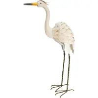 Progarden Kraanvogel Metaal 48x19x75cm Wit wit Metaal Tuinbeeld