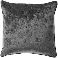 Dutch decor LEWY - kussenhoes 45x45 cm - glansvelours - Charcoal Gray - antraciet - met rits - zonder binnenkussen