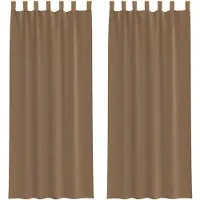 vidaXL Gordijnen voile met lussen 2 st 140x260 cm lichtbruin