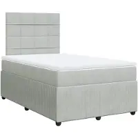 vidaXL Boxspring met matras fluweel lichtgrijs 120x190 cm