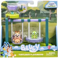 Bluey Mini Speelsets, Turtleboy Speelset, Inclusief Articuleerbare Bingo Figuur en Turtleboy, Schommelen & Draaien