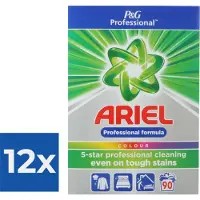 Ariel Color Waspoeder 90 Wasbeurten - Fris - Voordeelverpakking 12 stuks