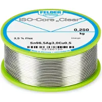 FELDER ISO-Core Clear SAC305 Soldeertin Spoel Sn96,5Ag3Cu0,5 0.250 kg 1 mm