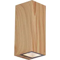QAZQA Scandinavische wandlamp hout 2-lichts GU10 70mm IP54 - Baleno