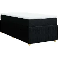 vidaXL Boxspring met matras stof zwart 80x200 cm
