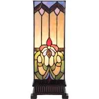 Clayre & Eef Tiffany tafellamp 5907, multicolor, Woon-/ Eetkamer, Glas, Tiffany, tafellamp