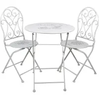 Clayre & Eef Bistroset bistrotafel bistrostoel 3-delig Ø 60x70 ijzer