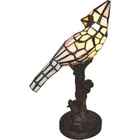 Clayre & Eef Tiffany tafellamp 5LL-6102N, bruin / roest, Woon-/ Eetkamer, Kunststof, Tiffany, tafellamp