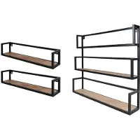 Home67 Set wandplanken vintage 2x 81 cm + 1x trio mangohout