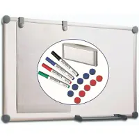 MAUL Whitebord 2000 Compleet,alu-prof, magn, gel. staal 60 x 90
